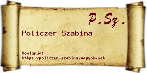 Policzer Szabina névjegykártya